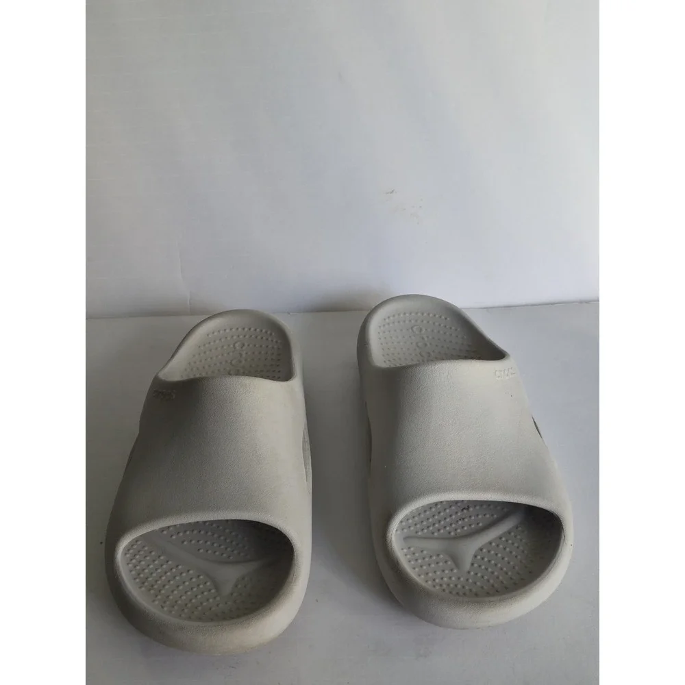 Gray Mellow Recovery Slide Croc Slides Men's 5 Womens 7 Smooth Top Comfort